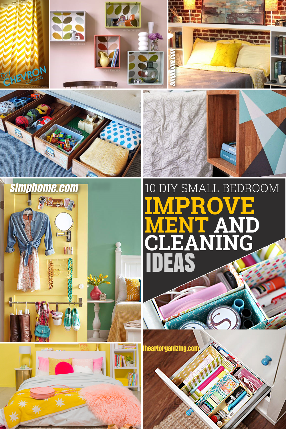 10 DIY Small Bedroom Improvement and Cleaning Ideas - Simphome