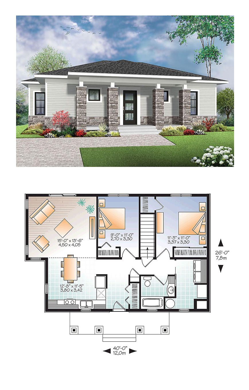 4 Bedroom House Plans Free Four Bedroom Modern House Plan House
