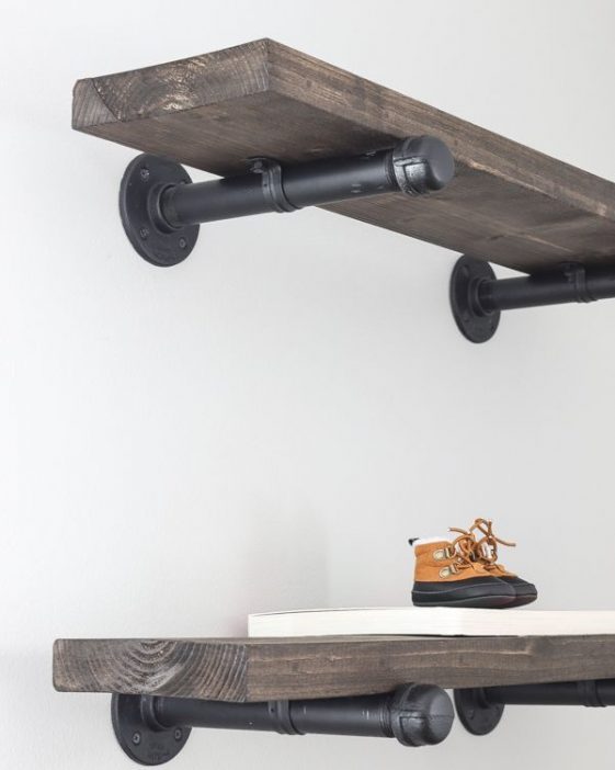 8. An Industrial Pipe Shelving Idea From Simphome.com  561x702 